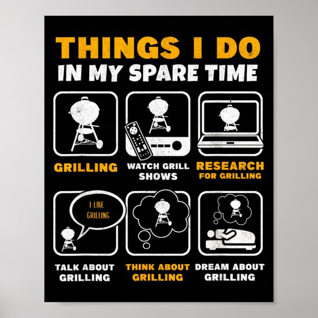 Barbecue grilling party things do in spare time poster (Front)