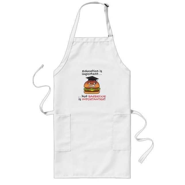 Barbecue is importanter funny angry burger apron (Front)