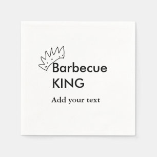 Barbecue king add name text men kitchen bakery  napkin