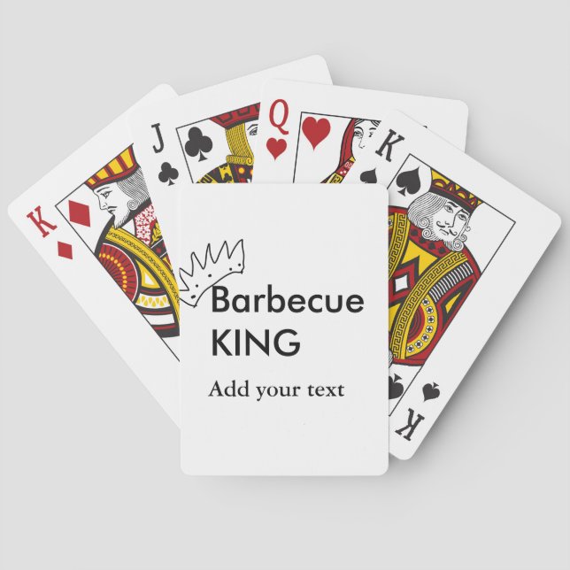 Barbecue king add name text men kitchen bakery  playing cards (Back)