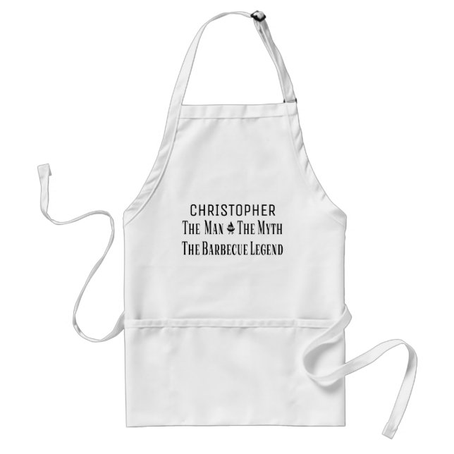 Barbecue Legend Monogram Name Standard Apron (Front)