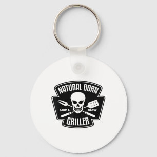 Barbecue Natural Born Griller Funny Grill Master G Keychain