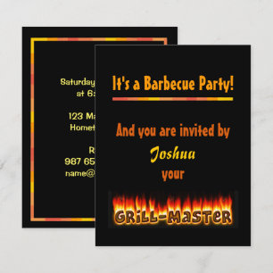 Barbecue Party Invitation by Grillmaster (nameI