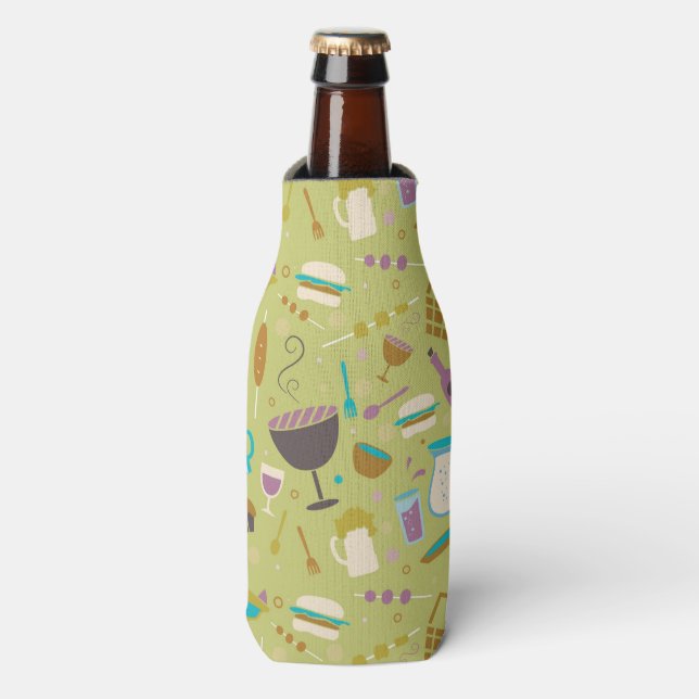 Barbecue Pattern Bottle Cooler (Bottle Front)