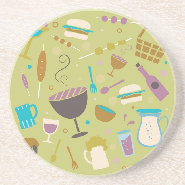 Barbecue Pattern Coaster (Front)