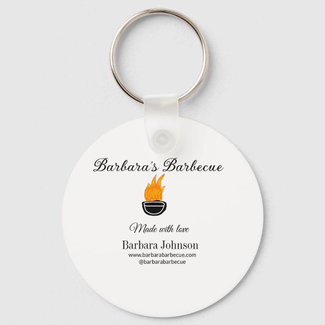 Barbecue restaurant kitchen social media website n keychain (Front)