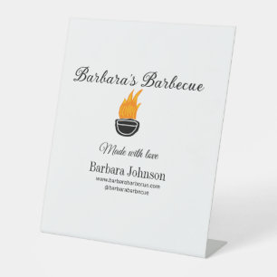 Barbecue restaurant kitchen social media website n pedestal sign