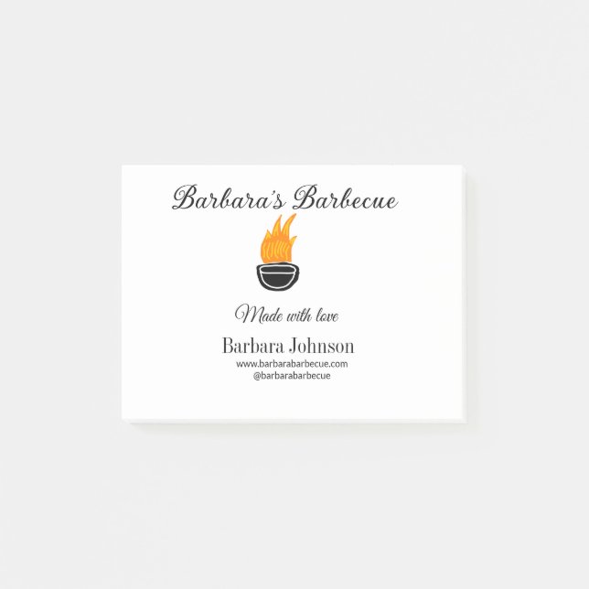 Barbecue restaurant kitchen social media website n post-it notes (Front)