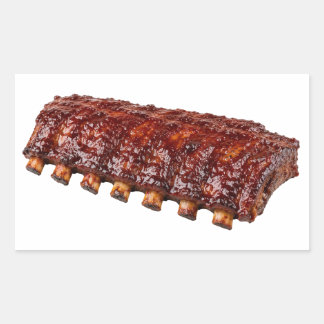 Barbecue Ribs Isolated on White Sticker