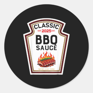 Barbecue sauce halloween costume family matching classic round sticker