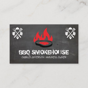 Barbecue Steak on Grill Logo Restaurant Business Card