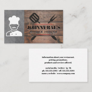 Barbecue Tools   Chef Grill Master   Wood Business Card