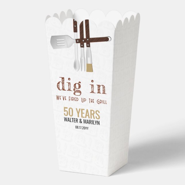 Barbecue Wedding Anniversary Favor Box (Back)