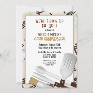 Barbecue Wedding Anniversary Invitation