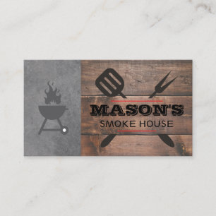 Barbecue Wood Grill Master Executive Chef Business Card