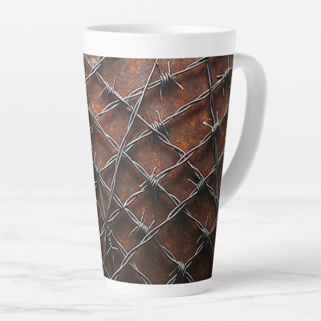Barbed Rust Latte Mug (Right Angle)