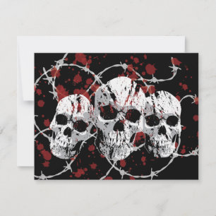 Barbed Skull Custom Party Invitations