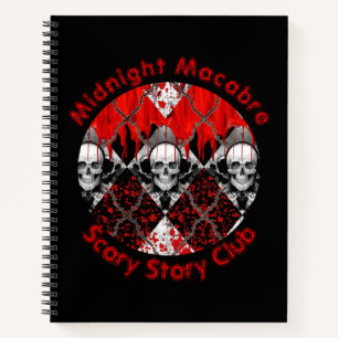 Barbed Wire Argyle Blood Spatter Skull Personalize Notebook