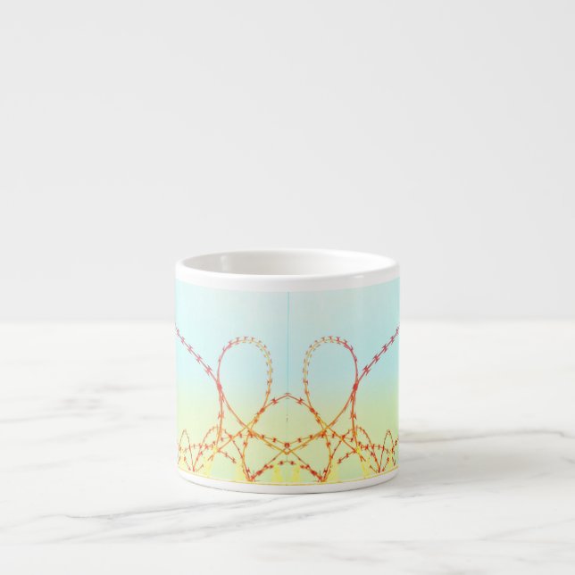 Barbed Wire Dreamy Turquoise Yellow Coffee Mug Cup (Front)