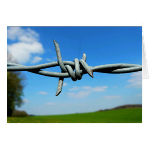 Barbed-Wire Fence Blank Card