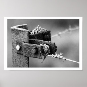 Barbed-Wire Fence Corner Post Poster