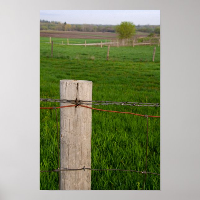 Barbed Wire Fence Post Poster (Front)