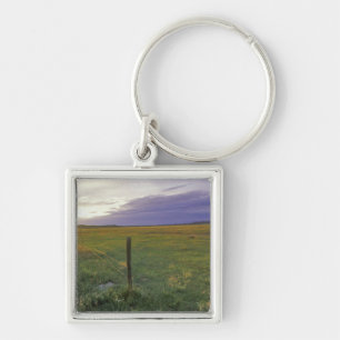 Barbed Wire Fenceline in northeastern Montana Keychain