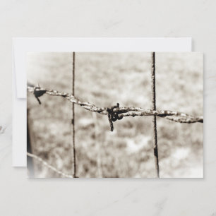 Barbed Wire Fencing (Sepia) Invitation