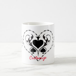 Barbed Wire Heart Black Spades Thunder_Cove Coffee Mug