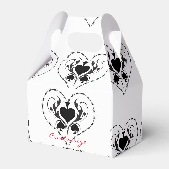 Barbed Wire Heart Black Spades Thunder_Cove  Favor Box (Front Side)