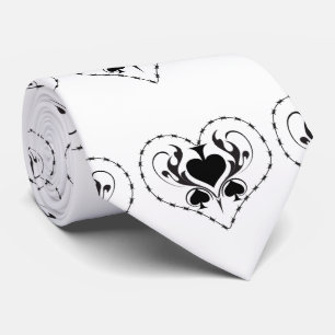 Barbed Wire Heart Black Spades Thunder_Cove  Tie