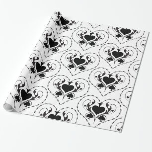 Barbed Wire Heart Black Spades Thunder_Cove Wrapping Paper