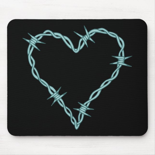 Barbed Wire Heart Mouse Pad (Front)