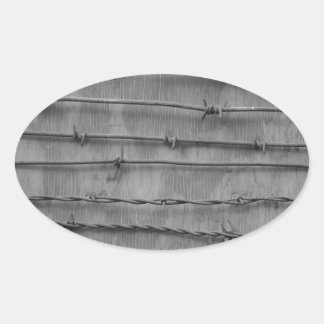barbed wire oval sticker