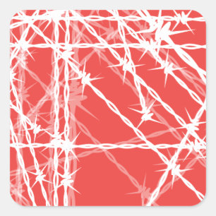 Barbed Wire Square Sticker