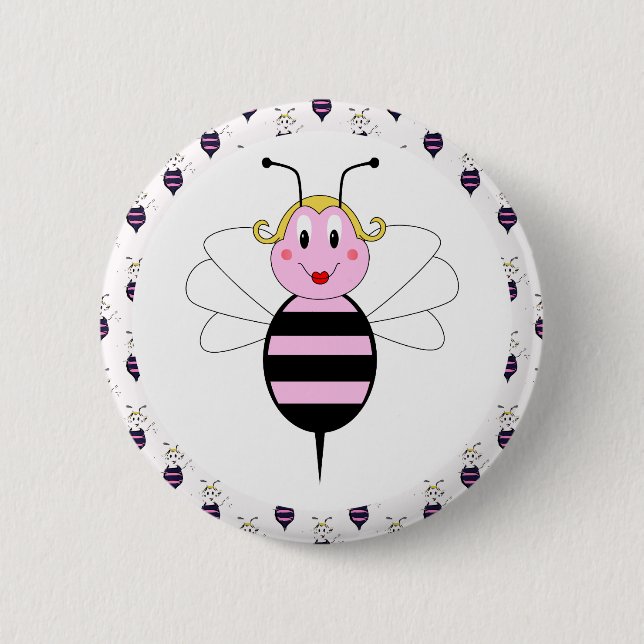 BarBee Bumble Bee Button (Front)