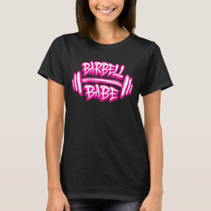 Barbell Babe Pink Distressed Gym Powerlifting T-Shirt