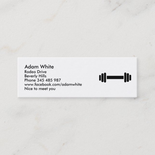 Barbell - Bodybuilding Mini Business Card (Front)
