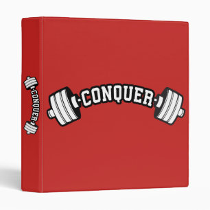 Barbell, CONQUER - Inspirational Weightlifting Gym Binder