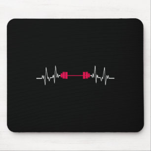 Barbell Fitness Heartbeat Strength Sports Bodybuil Mouse Pad