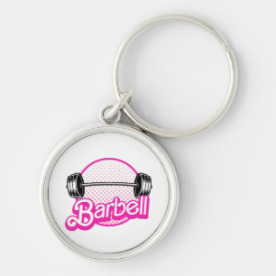 Barbell - pink keychain