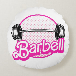Barbell - pink round pillow