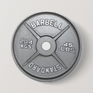 Barbell Plate 3 Inch Round Button