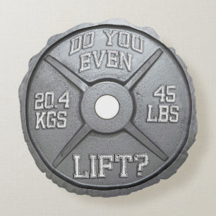 Barbell Plate - Do You Even Lift? Round Pillow