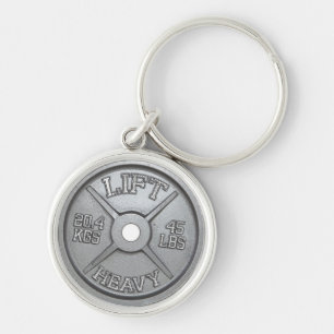 Barbell Plate - Lift Heavy Keychain