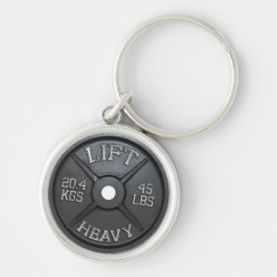 Barbell Plate - Lift Heavy Keychain