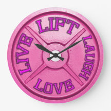 Barbell Plate Wall Clock - Lift, Live, Love, Laugh