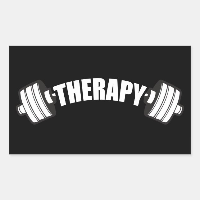 Barbell - THERAPY - Workout Inspirational Sticker (Front)