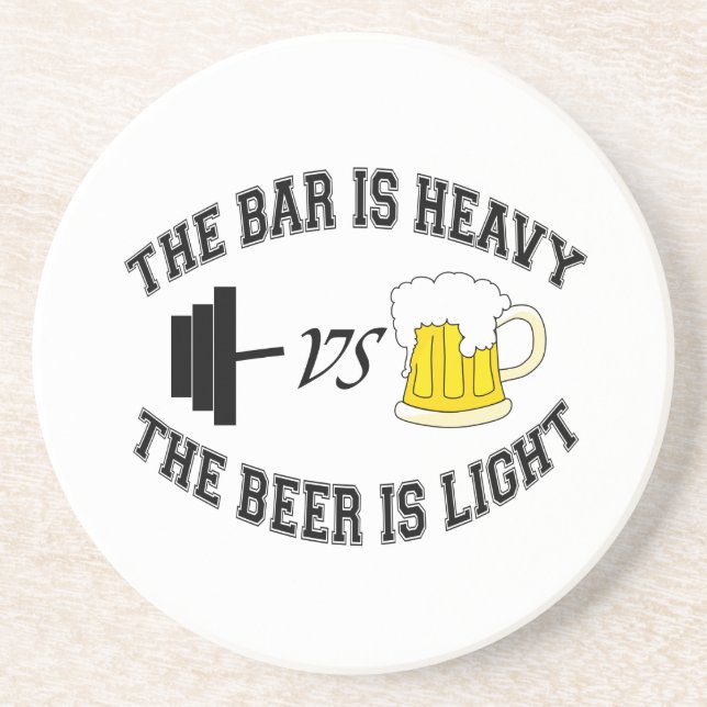 Barbell vs beer coaster (Front)