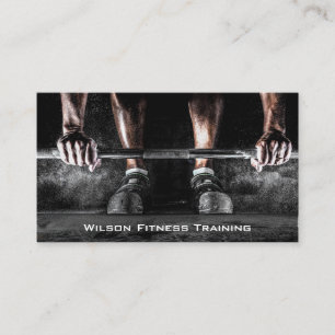 Barbell Weight Lifter Fitness Photo Business Card